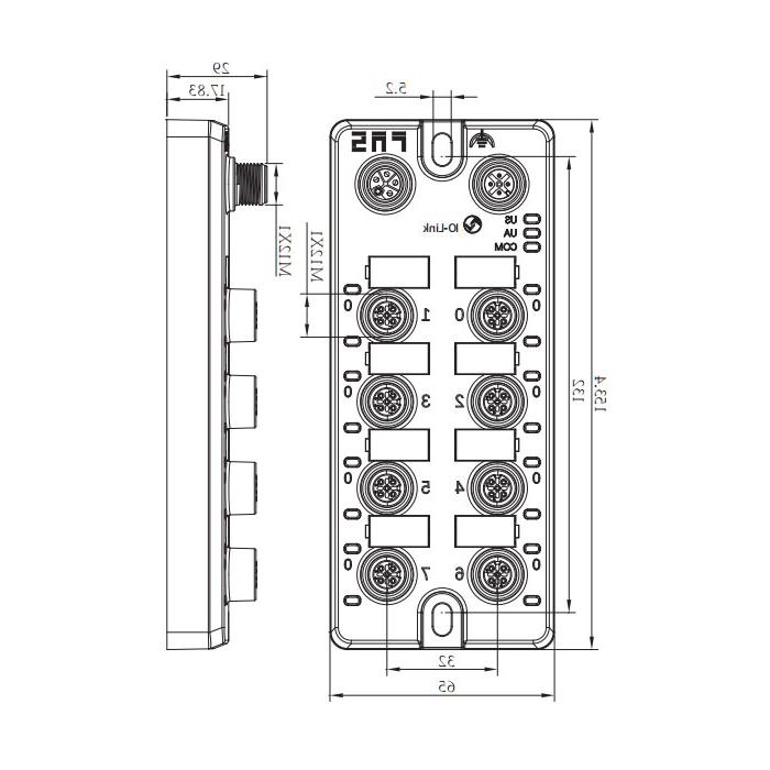 M12接口，IO-Link集线器，PNP， 8DI/DO配置，00BF31