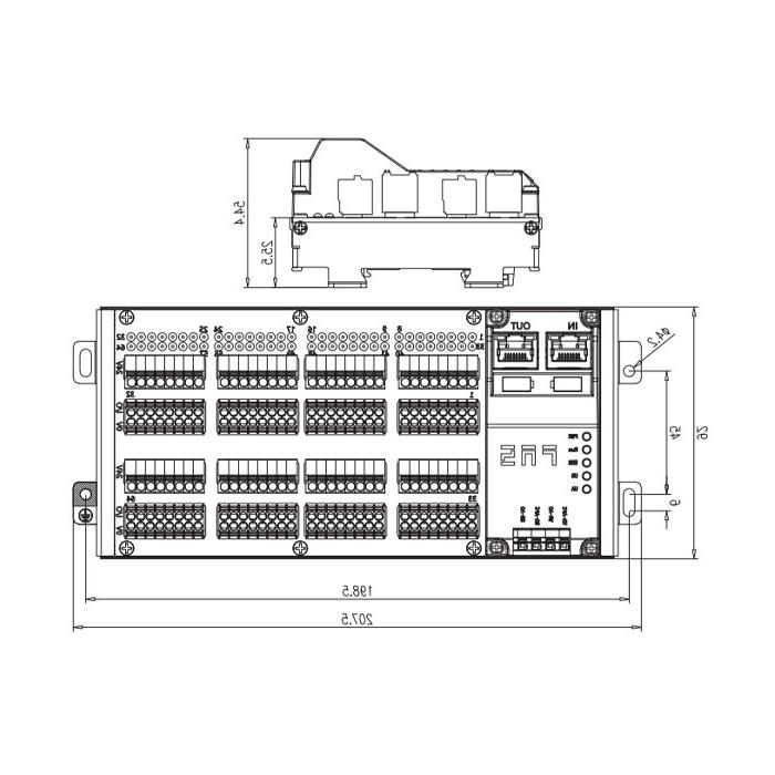 Multi-protocol module IP20, 64DI/DO adaptive configuration, NPN, terminal type, RJ45 network port, remote module, 009B72